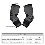 WUUOSSYUIS Paquete de 2 coderas, manga de apoyo, cómoda absorción de sudor, secado rápido, protección portátil para tenis, envoltura para brazos , Negro , XL