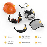 Casco de seguridad para motosierra, casco de protección de seguridad con gafas antivaho