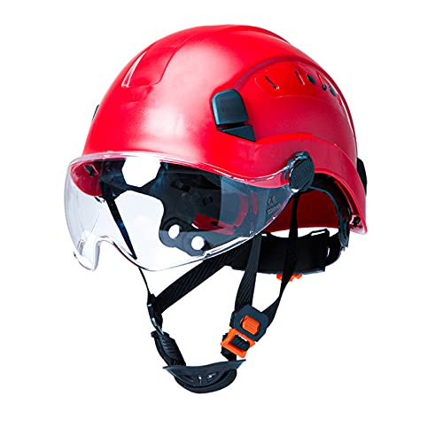 Casco de seguridad industrial para exteriores, flexible, con gafas para construcción y escalada