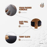 HANDLANDY Guantes de trabajo de cuero para hombres y mujeres, guantes de trabajo mecánico de seguridad utilitaria, pantalla táctil, guantes de trabajo flexibles y transpirables para patio (S, palma de piel de vacuno marrón)