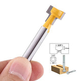 2 brocas para fresadora de ranura en T de 1/4 pulgadas, cortadores de carpintería de 3/8 pulgadas y 1/2 pulgadas de diámetro para recortadoras eléctricas o máquinas de grabado