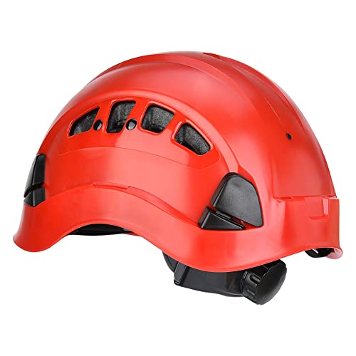 Casco de protección Industrial, Casco de Seguridad, Resistente a Altas temperaturas, cómodo de Llevar para espeleología(28 * 21 * 18cm-Rojo)