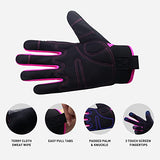 Guantes de trabajo de seguridad para hombres y mujeres, guantes mecánicos ligeros, pantalla táctil, guantes de trabajo de jardinería con agarre, alta destreza (Small, Pink)