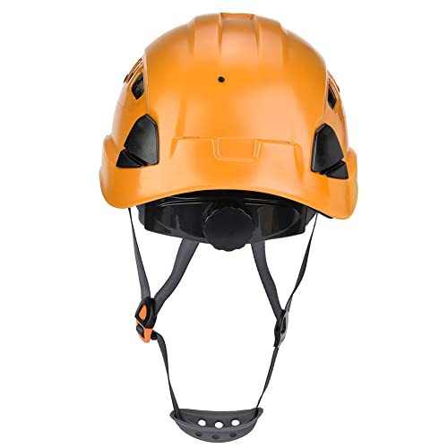Casco de Seguridad, cómodo de Llevar Casco de espeleología Tela Suave con Orificio de Aire para espeleología(28 * 21 * 18cm-Naranja)