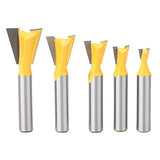 5 Unids Fresadora Fresadora de cola de milano Broca de cola de milano Extremo de cola de milano para herramientas de mano de madera de proceso Accesorios