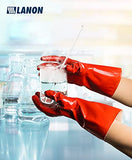 LANON Guantes de trabajo resistentes a los productos químicos PVA, reutilizables, resistentes con forro de algodón, protección de ácidos, alcalinos y aceite, talla grande