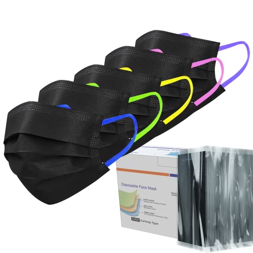 Sheal - Mascarillas desechables de 3 capas, antipolvo y transpirable, antivuelco desechable para la cara, cómodas máscaras de color azul