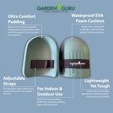 Garden Guru Home & Gardening Rodilleras – Cojín de espuma EVA impermeable, forro interior suave, ajuste cómodo con correas ajustables