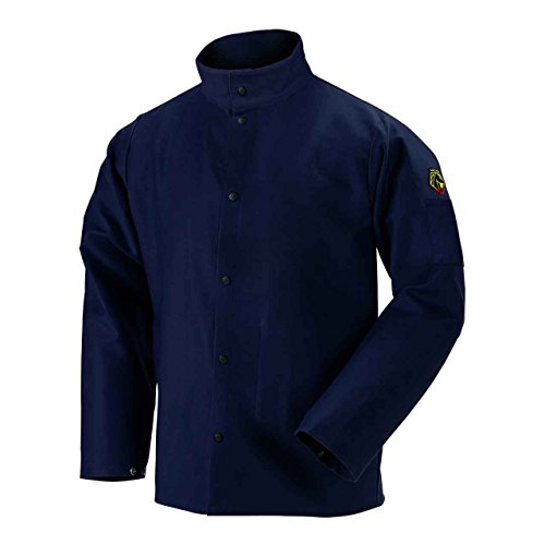 Chamarra de soldadura de algodón azul marino FR, grande