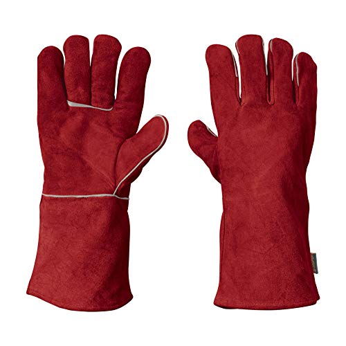 Guantes de soldador rojos