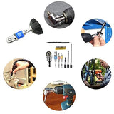 Juego de broca extensión de  flexible, incluye taladro de ángulo recto de 105°, extensión de broca flexible, 3 piezas de 1/4 3/8 1/2 pulgadas, juego de adaptadores universales de 3 piezas, soporte para brocas de destornillador