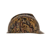 Gorra de seguridad con suspensión de trinquete Fas-Trac III | Carcasa de polietileno, correas de corona autoajustables – Tamaño estándar en camuflaje de campo de petróleo