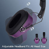 Reducción de ruido orejeras para caza, tiro de oído, auriculares de protección para adultos a niños, protección auditiva, orejeras con cancelación de ruido (morado)