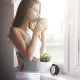 ORTONYX Lumbar Support Belt Lumbosacral Back Brace – Ergonomic Design and Breathable Material - XS/M (Waist 26"-32.2") Gray/Red