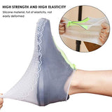 Wallfire 1 par de Cubiertas Impermeables para Zapatos Cubiertas de Zapato de Lluvia de Silicona Antideslizantes Plegables Reutilizables con Protectores de Zapatos para Exteriores con Cremallera Transparente L