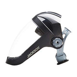 Protector facial con casco de trinquete, tinte transparente, revestimiento antivaho, negro, 14220