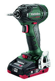 Metabo - Kit de destornillador de impacto hexagonal sin escobillas de 18 V 1/4 pulgadas, 2 unidades de 4,0 Ah Lihd (602396520 18 LTX 200 BL 4.0), controladores de impacto y llaves de impacto