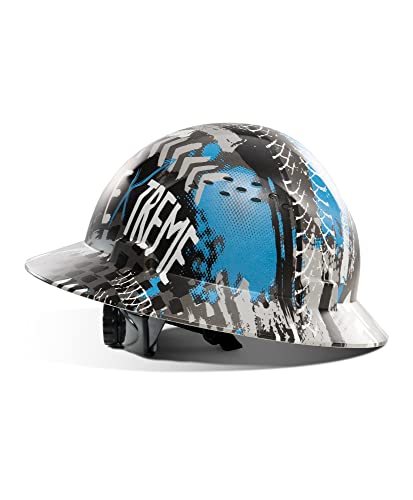 Casco seguridad  Aprobado por OSHA, diseño de patrón Azul, Casco ventilado de Seguridad FRP con suspensión de trinquete Ajustable de 4 Puntos, Clase C