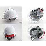 Casco de Seguridad Industrial, Casco de Construcción de Borde de ABS Casco de Seguridad de Choque con Gafas，para Poder/Edificio