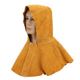 Capucha de soldador, protección facial de cuello con aislamiento térmico de piel de vaca amarilla, máscara de seguridad para casco de soldadura a prueba de salpicaduras y resistente al calor