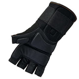 ProFlex 910 - Guantes de trabajo con protección contra impactos, palma acolchada, media dedo, soporte de muñeca, pequeño