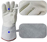 Guantes impermeables, guantes de nitrógeno líquido. Guantes de piel de vaca protectores de nitrógeno líquido a prueba de agua Guantes de trabajo criogénicos de resistencia a baja temperatura (35 cm)