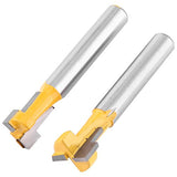2 brocas para fresadora de ranura en T de 1/4 pulgadas, cortadores de carpintería de 3/8 pulgadas y 1/2 pulgadas de diámetro para recortadoras eléctricas o máquinas de grabado