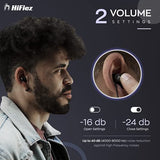 Tapones para los oídos con cancelación de ruido de alta fidelidad, protección y reducción de daños para motocicletas, bateristas, conciertos, músicos, puntas de silicona reutilizables y cordón para el cuello, reduciendo el riesgo de exposición a altos dec