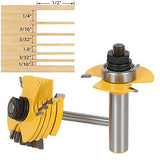 Wolfride 1/2 Mango Cortadores Madera de Diámetro de Caña Herramienta de Fresado, Brocas de Ranura Ajustable Herramientas Manuales Eléctrica- Amarillo