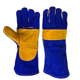 Guantes Soldador de Alta Temperatura Guanteletes A Prueba Fuego Resistentes Al Calor, Guantes Protección Cuero para Soldador, Barbacoa, Estufa,