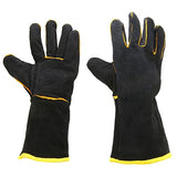 Guantes de soldador servicio pesado 1 par soldadores de cuero de cuero guantes de cuero de cuero guantes de soldadura de soldadura negra guantes