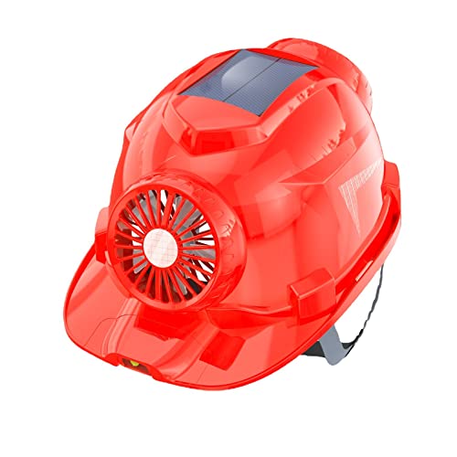 Casco de Seguridad, Sombrero de Ventilador Transpirable ventilado con Ventilador Solar y Forro Ajustable extraíble para Trabajos de construcción