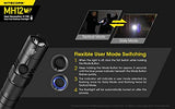 Nitecore MH12 V2 CREE XP-L2 V6 Linterna LED -1200 lúmenes con celda de alta capacidad de 5000 mm y cable de carga Eco Sensa incluido