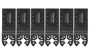 Dremel MM480B - Paquete de 6 cuchillas oscilantes de madera y paneles de yeso, cuchillas de sierra de corte empotrado de acero de alto carbono, interfaz universal de ajuste rápido para Bosch, Makita, Milwaukee y Rockwell