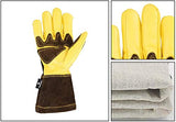 Guantes De Soldador, Guantes De Cuero For Soldar, Manoplas For Chimenea/Camping/Cocina/Jardinería