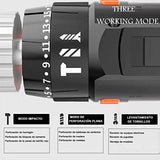 Taladro Electrico Inalambrico/modo de trabajo tres en uno,atornillado, taladrado, impacto juego de herramientas de taladro eléctrico 1350 RPM 2 baterías recargables de iones de litio