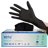 Guantes desechables negros de nitrilo sin látex y polvo de 6 mil, 100 unidades, texturizados, uso mecánico, limpieza, alimentos (negro (paquete de 100), XL (paquete de 100))