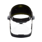 Jackson Safety QUAD500 - Protector facial con visera de soldadura IR Shade 5, trinquete, tinte transparente, revestimiento antivaho, negro, 14230