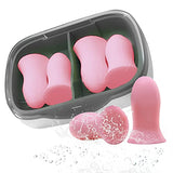 Tapones para oidos para dormir,2 Pares Tapones Oídos de Espuma con estuche ,Tapones de silicona reutilizables tapones suaves y cómodos para reducir el ruido para viaje ,nadar, dormir(Rosa)