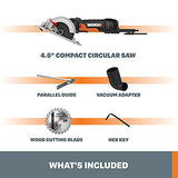 Worx WX439L - Sierra circular eléctrica compacta de 4,5 amperios