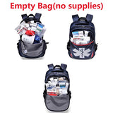 Camoredy First Aid Bag - Mochila médica vacía de emergencia roja para primeros auxilios, bolsa de trauma impermeable con múltiples bolsillos para viajes, viajes de campo, camping, senderismo, tropas exploradoras, cuidado de niños (azul)