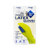 The Safety Zone R-GRFY-LG-PR - Guantes de látex reutilizables (12 pares de guantes), color amarillo