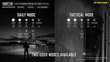NITECORE MH12S - Linterna recargable USB-C de 1800 lúmenes con batería recargable y cable USB Eco-Sensa incluido, actualización de MH12GT