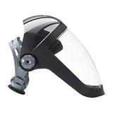 Protector facial con casco de trinquete, tinte transparente, revestimiento antivaho, negro, 14220