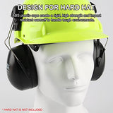 Orejeras montadas en casco, protección auditiva acoplable, orejeras de seguridad profesional, para construcción o fabricación, protección contra el ruido NRR de 27 dB (3022HM negro)