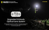 nitecore nu33 - Linterna frontal recargable USB-c de triple salida - 700 lúmenes - Cable de carga USB Eco-Sensa tipo C