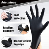 PROMEDIX P Guantes de nitrilo, 100 unidades, 400 unidades, guantes desechables sin látex, guantes desechables para casa, aptos para alimentos (caja negra de 100, grandes)