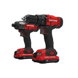 CRAFTSMAN Kit de Herramientas 20V Inalambricas con Taladro Atornillador y Atornilladro de Impacto con 2 Baterías CMCK200C2