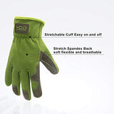 Guantes de trabajo de utilidad general, guantes de cuero para hombre y mujer, guantes de jardinería, guantes de piel de vacuno, mecánico, construcción de conductor, guantes (talla XL, verde)