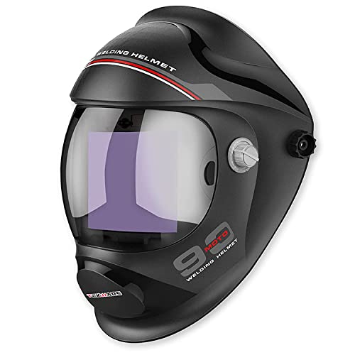 Casco de soldadura de oscurecimiento automático, pantalla de visualización ultra grande, casco de soldador de color verdadero, capucha de soldadura de 4 sensores de arco, máscara de soldadura de lente 4C hemisférica, pantalla variable 4~5/9-9/13